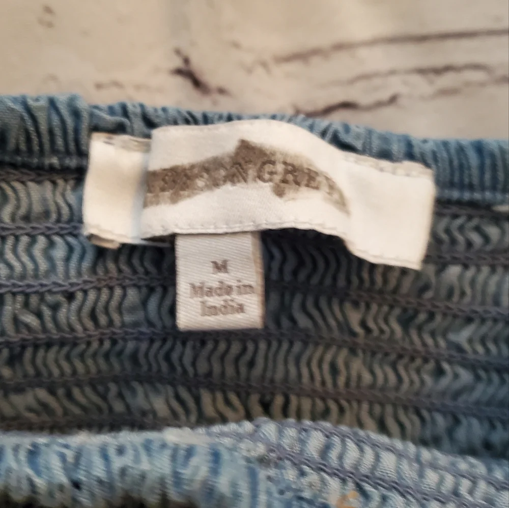 Madison Grey Sleeveless Elastic Bodice Denim Dress M NWOT